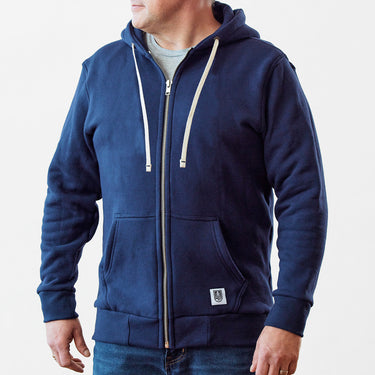 Blue American Roots All American Zip Up Hoodie, American Made, Union Made, American Sourced. 100% Cotton.